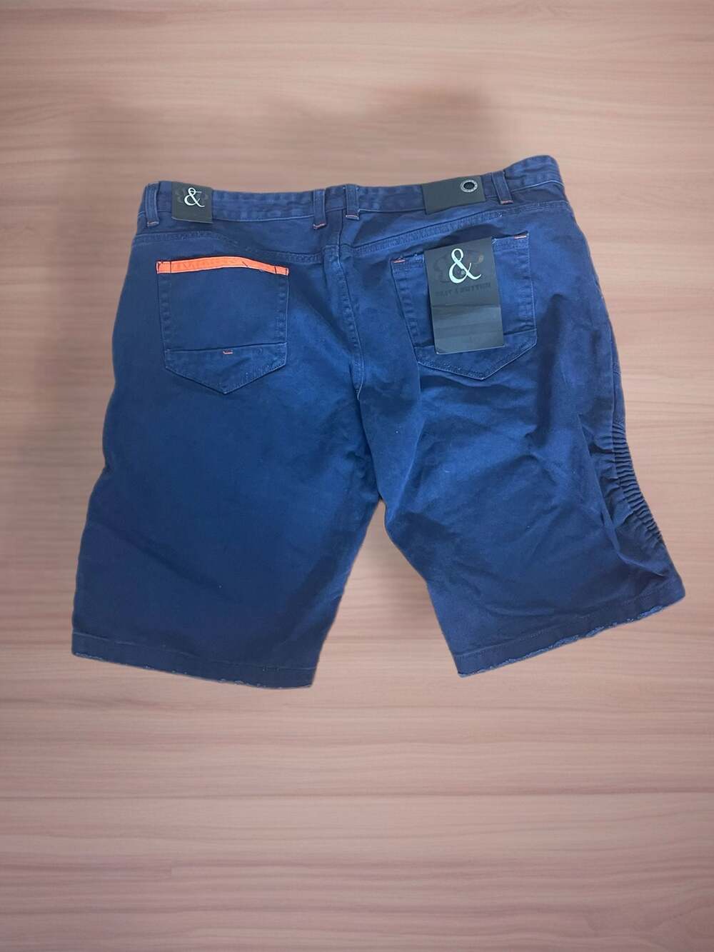 Beat & Rhythm Men's Blue Distressed Moto Denim Shorts Waist 44 - Picture 2 of 6
